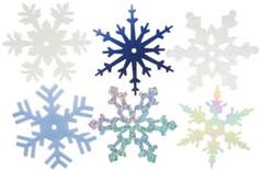 Сніжинки з пластику Creative Impressions - Large Shimmer Snowflakes, 50 штук