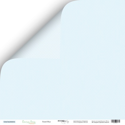 Аркуш двостороннього паперу для скрапбукінгу від Scrapmir - Blue Pastel - Every Day, 30x30cм