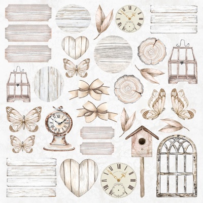 Набiр паперу для скрапбукiнгу Lemoncraft - Wood Patterns, 30.5x30.5см