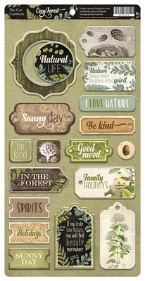 Чіпборд для скрапбукінгу від Scrapmir - Cozy Forest (англ.), 18 шт.