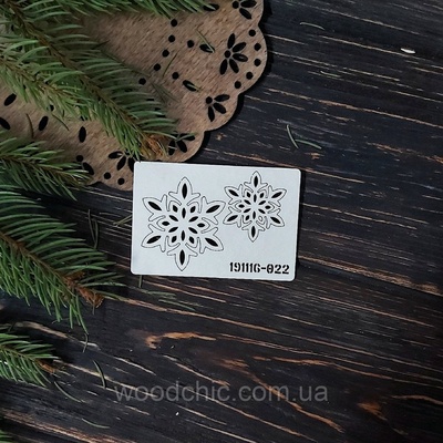 Чіпборд набір Сніжинки 22 від WOODchic, 4x4 см 3x3 см