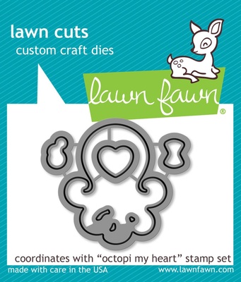Штампи + ножі від Lawn Fawn - Octopi My Heart, 10 шт. + 4 шт.