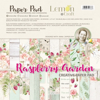 Набiр паперу для скрапбукiнгу Lemoncraft - Raspberry Garden, 30.5x30.5см