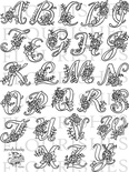 Набір акрилових штампів від Flourishes - Letters in Blossom