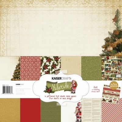 Набір новорічного скраппаперу від Kaisercraft - Yuletide PAPER PACK, 12 л.