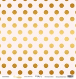 Аркуш одностороннього паперу з золотим тисненням від Scrapmir - "Golden Dots Pink" з колекції Every Day, 30x30 см