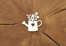 Чіпборд від WOODchic - "Лійка з квітами 1", 6x6.2см