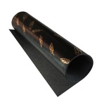 Відріз екошкіри з тисненням золотою фольгою Golden Feather Glossy Black, 50см х 25см, ТМ Фабрика Декору