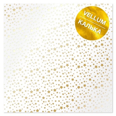 Аркуш кальки (велум) з фольгуванням Golden Stars, ТМ Фабрика Декору