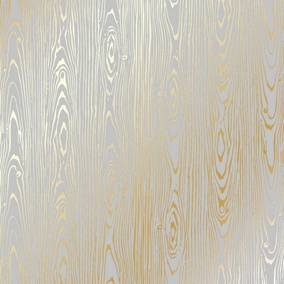 Аркуш одностороннього паперу з фольгуванням Golden Wood Texture Gray, ТМ Фабрика Декору