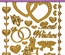 Набір наліпок - висічок HOTP - Wedding & Anniversary Dazzles Gold, розмір 10х2,5см, 39 штук