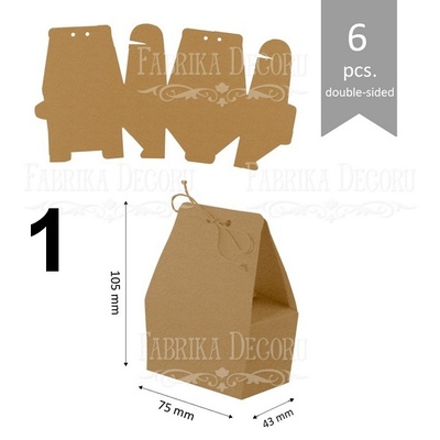 Набір паперових заготовок 004, ТМ Fabrika Dekoru, 6 штук, вибір кольору