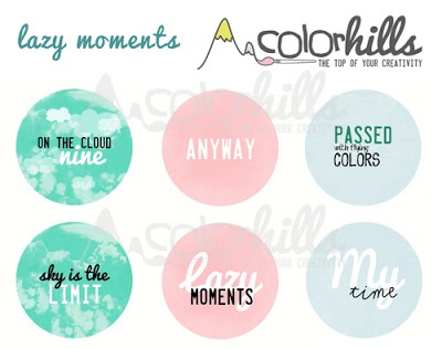 Набір паперу, фішок і штампів від Color Hills — колекція Lazy moments, 16 елементів