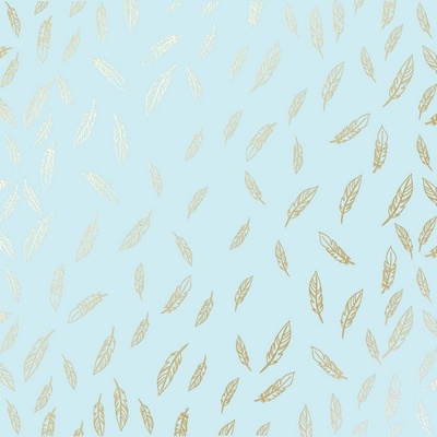 Аркуш одностороннього паперу з фольгуванням Golden Feather Blue, TM Фабрика Декору