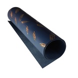 Відріз екошкіри з тисненням золотою фольгою Golden Feather Dark blue, 50см х 25см, ТМ Фабрика Декору