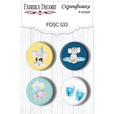 Скрап-фішки набір 4шт. My cute Baby elephant boy 533, ТМ Фабрика Декору