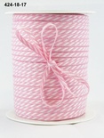 Стрічка Solid/Diagonal Stripes, колір рожевий/білий, ширина 3 мм, довжина 90 см