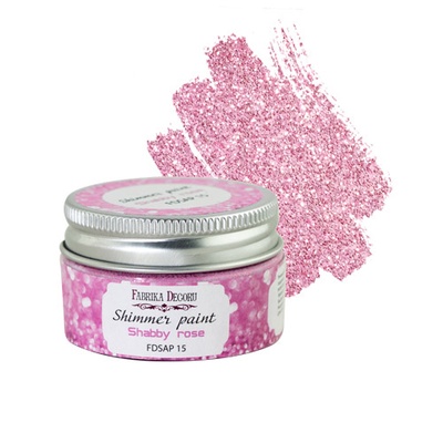 Фарба з глітером Shimmer paint, колір Рожевий шеббі, ТМ Фабрика Декору, 30 мл