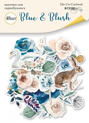 Набір висічок для скрапбукінгу від Scrapmir - Blue & Blush, 48 шт