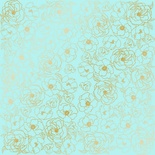Аркуш одностороннього паперу з фольгуванням Golden Pion Turquoise, TM Фабрика Декору