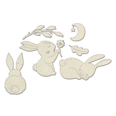 Набiр чіпбордiв Sweet bunny 10x15см #707, колір молочний, ТМ Фабрика Декору