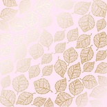 Аркуш одностороннього паперу з фольгуванням Golden Delicate Leaves Light Pink, ТМ Фабрика Декору