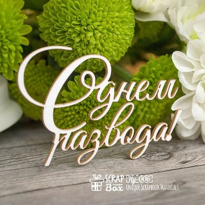 Чіпборд ScrapBox - Напис З днем розлучення Hy-006