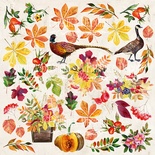 Аркуш з картинками для вирізання Botany autumn 20х20 см, ТМ Фабрика Декору