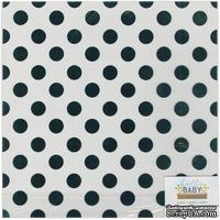Ацетатный лист с фольгированием в голубой горошек от Blue Foil Dots, 30х30 см - ScrapUA.com