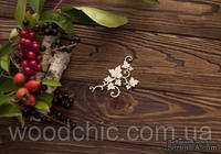 Чипборд большой завиток с листьями от WOODchic,  8 на 5см - ScrapUA.com