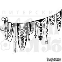 Штамп от Питерского Скрапклуба - Дудлинг. Флажки, 6х4.2 см
