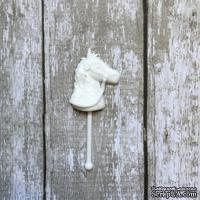 Пластиковое украшение от Е.В.A. - Лошадка, белая, 2х5см - ScrapUA.com