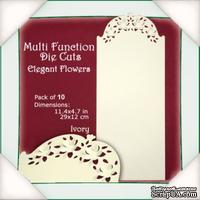 Заготовки для открытки от Flower Soft - Function Die Cut Cards - Elegant Flowers - Ivory, 29x12см - ScrapUA.com