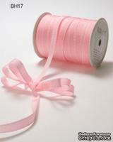 Лента GGRAIN/STITCHED EDGE, цвет PINK/WHITE, ширина 9,5мм, длина 90см