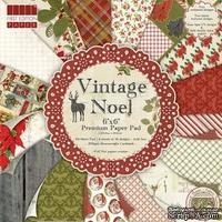 Набор новогодней бумаги от First Edition - Vintage Noel, 15×15 см, 64 листов.