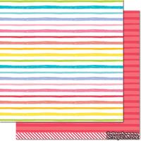 Лист скрапбумаги от Lawn Fawn - Really Rainbow Double-Sided Cardstock 12"X12" Ruby Red, 30х30 см