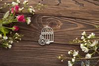 Чипборд от WOODchic - &quot;Клетка для птички с цветочком&quot;, 4х6 см - ScrapUA.com