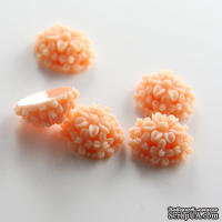 Кабошон &quot;Цветок&quot;, цвет Tangerine Pink, размер 14 мм, 1 шт. - ScrapUA.com