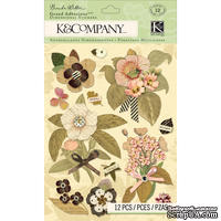 Объемные наклейки от K&amp;Company - Brenda Walton Maison Flower Grand Adhesions - ScrapUA.com