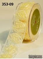 Лента от May Arts -  Sheer / Woven Rosette Ribbon, 3,8 см, цвет желтый, длина 90 см