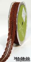 Вязаное кружево Brown, ширина 1,6см, длина 90 см, цвет коричневый