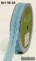 Вязаное кружево Light Blue, ширина 1,6см, длина 90 см, светло-голубое