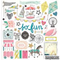 Высечки из чипборда от Crate Paper - Maggie Holmes Carousel Collection - 30x30 см, 40 шт.
