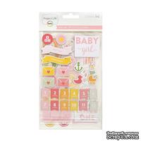 Наклейки от American Crafts - Baby Girl Chipboard Project Life - ScrapUA.com