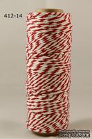 Хлопковый шнур от Baker&#039;s Twine - Red, 2 мм, цвет красный/белый, 1 м - ScrapUA.com