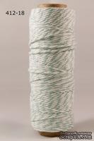 Хлопковый шнур от Baker&#039;s Twine - Seafoam, 2 мм, цвет салатовый/белый, 1 м - ScrapUA.com
