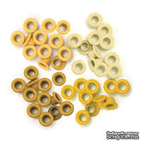 Люверсы - WeRM - Aluminum Yellow, 60 штук, 4 оттенка - ScrapUA.com