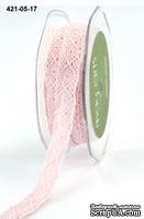 Вязаное кружево Pink, ширина 1,3 см, длина 90 см, цвет розовый