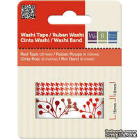 Бумажный скотч Washi Tape Red, длина 16 м, ширина 10-15 мм, 2 шт. - ScrapUA.com