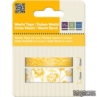 Бумажный скотч Yellow Washi Tape, длина 16 м, ширина 10-15 мм, 2 шт. - ScrapUA.com